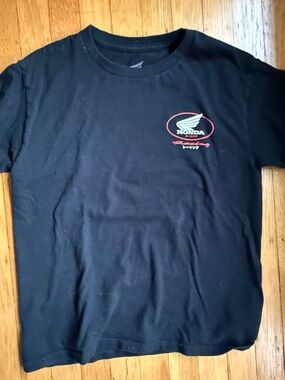 Honda Racing youth black t-shirt with wings logos